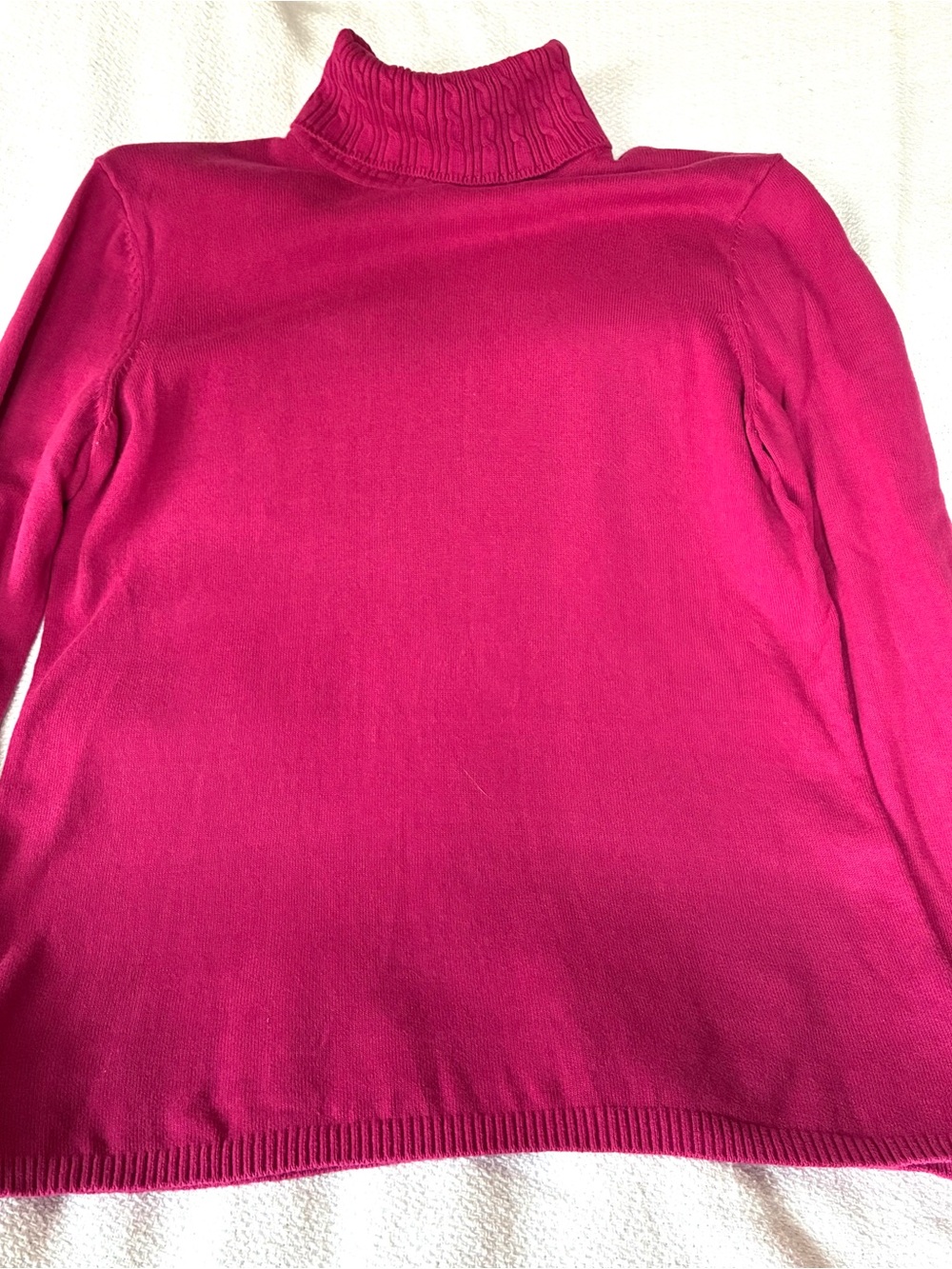 Talbots Bright Fuchsia Turtleneck Sweater